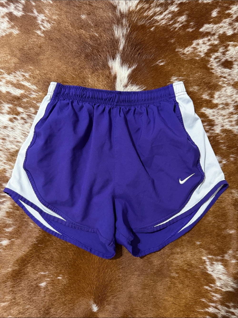 Nike Purple Athletic Running Shorts with White Panels
